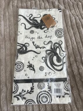 Karma Black & White Octopus Tea Towel
